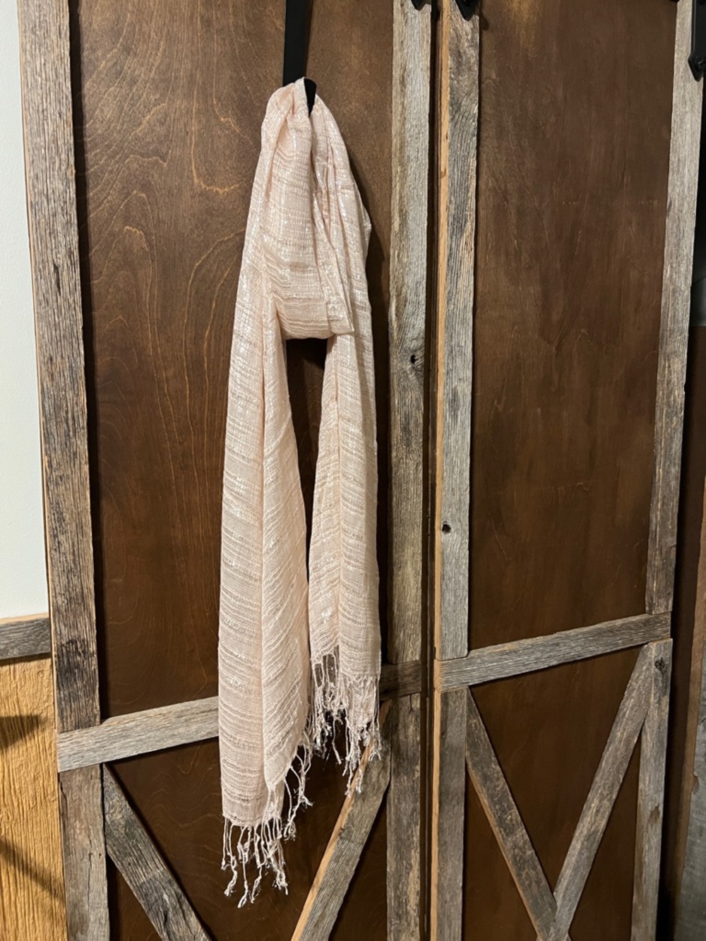 Light pink Fringe Scarf